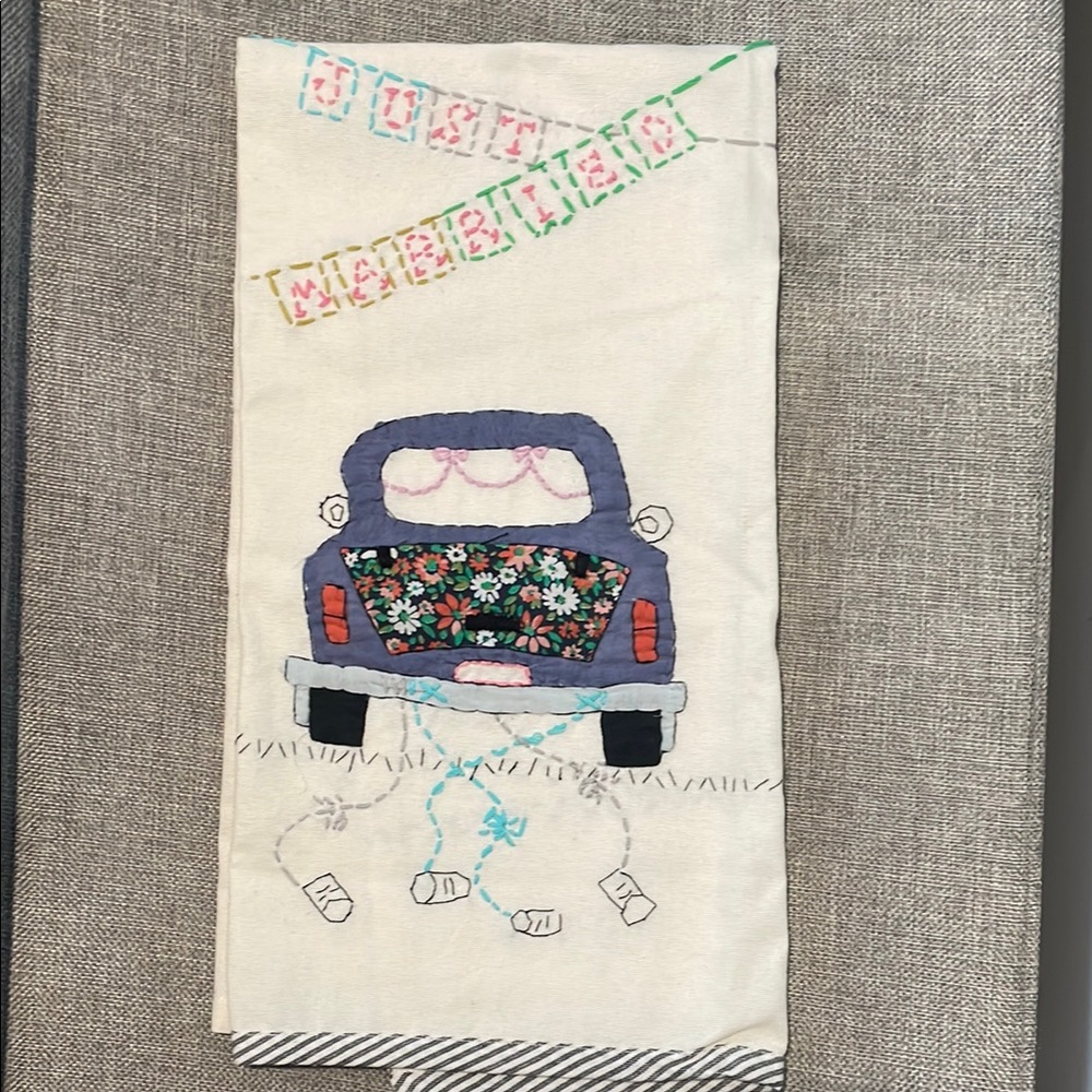 NWOT Anthropologie Just Married Kitchen Towel